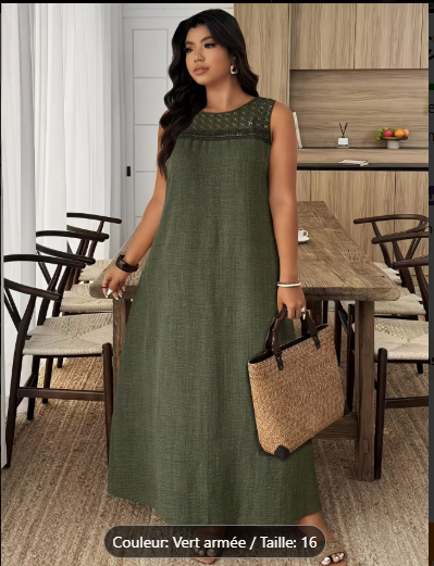 Robe grande taille unie très élégante
