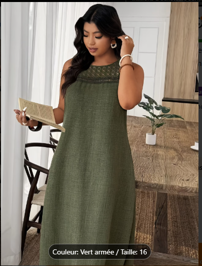 Robe grande taille unie très élégante