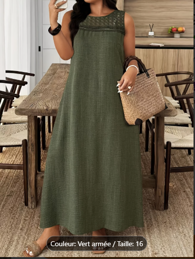 Robe grande taille unie très élégante