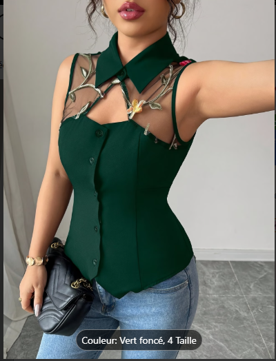 Chemise femmes décontractée sans manche