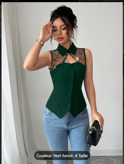 Chemise femmes décontractée sans manche