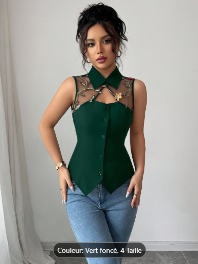 Chemise femmes décontractée sans manche